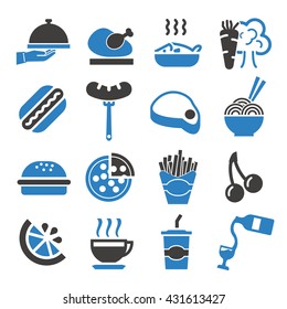fast food icon set
