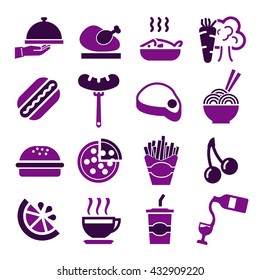 fast food icon set