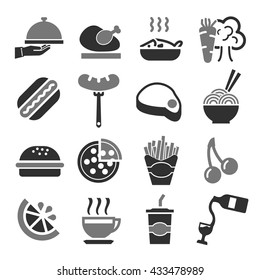 fast food icon set