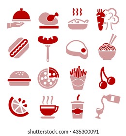 fast food icon set