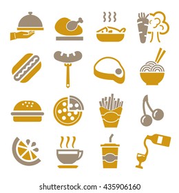 fast food icon set
