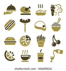 fast food icon set