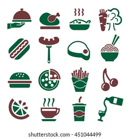 fast food icon set