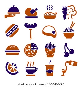 fast food icon set
