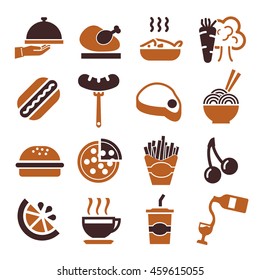 fast food icon set
