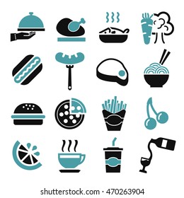 fast food icon set