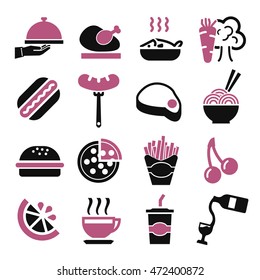 fast food icon set