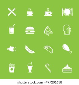 Fast food icon set