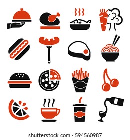 fast food icon set