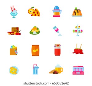 Fast food icon set