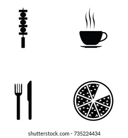 fast food icon set
