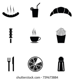 fast food icon set