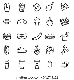 Fast food icon set