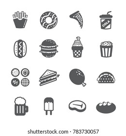 Fast food icon set