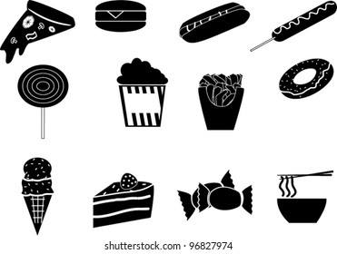Fast food icon set
