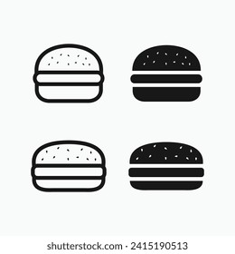 Fast food icon set. Burger icon vector design