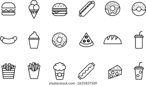 fast food icon set containing burger pizza hot (3).eps
