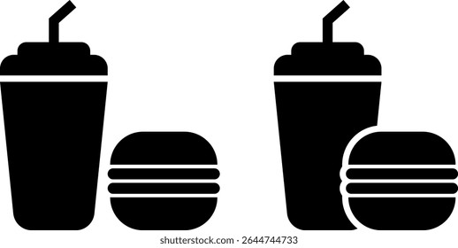 Fast food icon set.  food and drink sign. Restaurant concept
