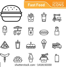 Fast Food icon Set (highly detailed vector)