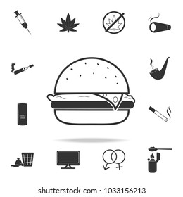 Fast Food icon. Set of Human weakness and Addiction element icon. Premium quality graphic design. Signs, outline symbols collection icon for websites, web design, mobile app on white background