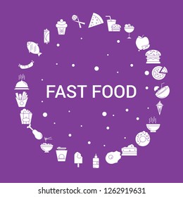 Fast food Icon Set. Infographic Vector Template