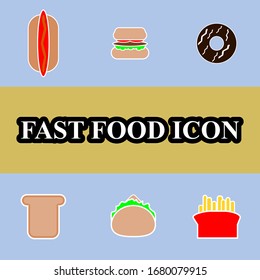 Fast food Icon set . junk food vector