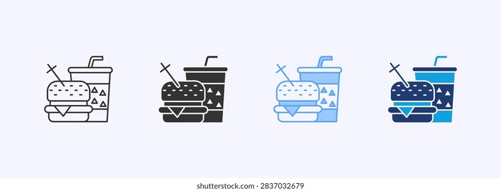 Fast Food Icon Set Multiple Style Collection Illustration