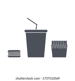 Fast Food Icon set Solid silhouette vector