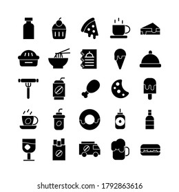 Fast Food icon set vector solid for website, mobile app, presentation, social media. Suitable for user interface and user experience.