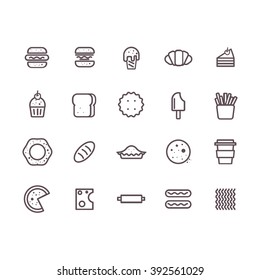 fast food icon set vector.