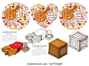 Fast food icon set vector.