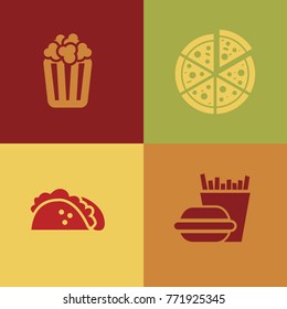 Fast food icon set. Vector icons