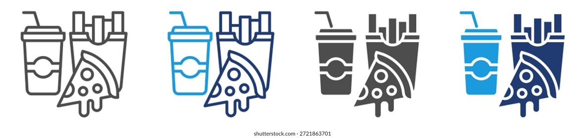 Fast-Food-Symbol Blatt mehrere Stile