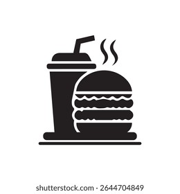 Fast food icon, Silhouette flat design on white background, Vector illustration
