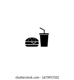 fast food icon. simple, flat, black.