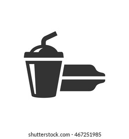 Fast food icon in single grey color. Junk food softdrink cola high sugar
