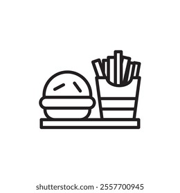 Fast Food icon Thin line art collection