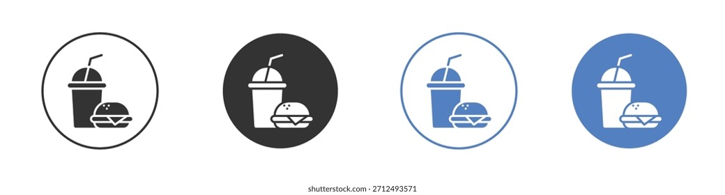 Fast food icon Thin line design. Vector Graphic. EPS 10