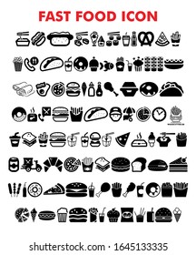 Fast Food Icon in trendy flat style isolated on white background. Fast food symbol for your web site design, logo, app, UI. Vector illustration