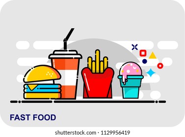 fast food, icon vector