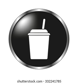 fast food icon - vector button