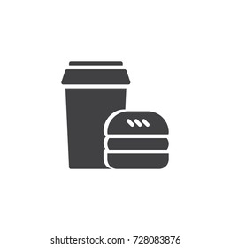 Fast food icon vector, filled flat sign, solid pictogram isolated on white. Symbol, logo illustration.