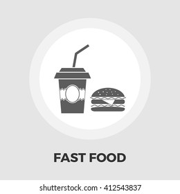 Fast food icon vector. Flat icon isolated on the white background. Editable EPS file. Vector illustration.