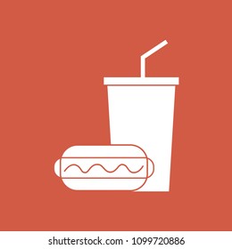 Fast food icon. Vector illustration, flat design.