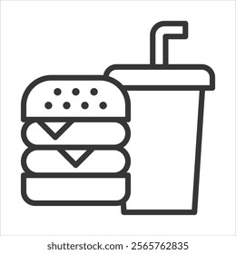 Fast Food Icon Vector Illustration Outline Style