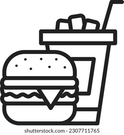Fast Food Symbol, Vektorbild. Geeignet für mobile Applikationen und Printmedien.