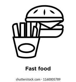 Fast food icon vector isolated on white background, Fast food transparent sign , line or linear sign, element design in outline style