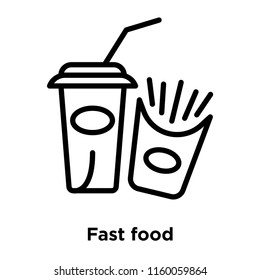 Fast food icon vector isolated on white background, Fast food transparent sign , line and outline elements in linear style