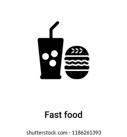Fast food icon vector isolated on white background, logo concept of Fast food sign on transparent background, filled black symbol