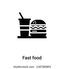 Fast food icon vector isolated on white background, logo concept of Fast food sign on transparent background, filled black symbol